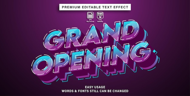 Editable text effect sale grand opening