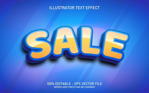 Editable text effect, sale style illustrations