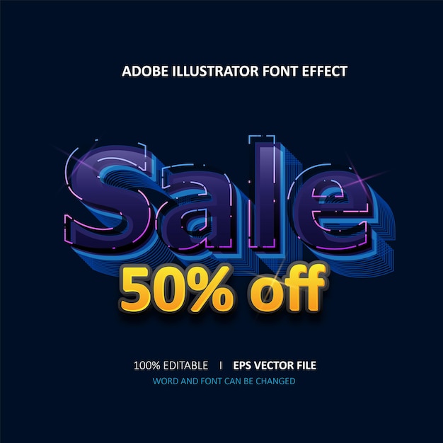 Editable text effect sale title