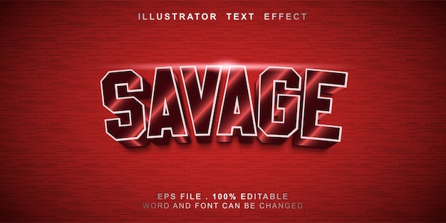 Editable text effect savage