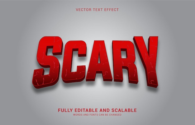 Editable text effect, scary style can be use to make title