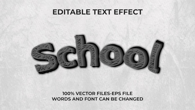 벡터 편집 가능한 텍스트 효과 학교 예술, 3d 창의적이고 최소한의 글꼴 스타일