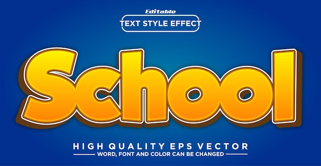 Editable text effect School text style effect