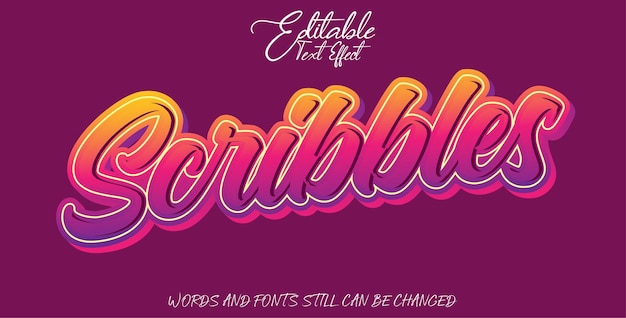 Editable text effect scribbles