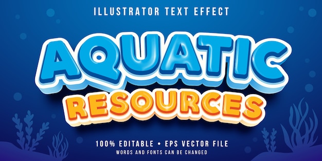 Editable text effect - under the sea style