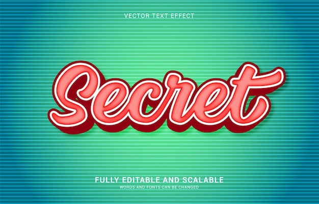 Vector editable text effect secret style