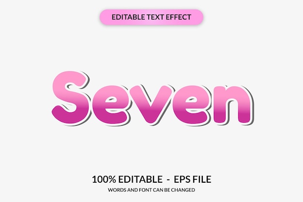 editable text effect seven words and font can be changed