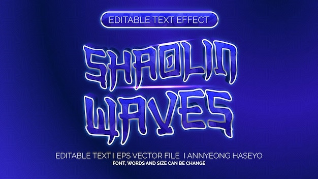 Editable Text Effect Shaolin Waves