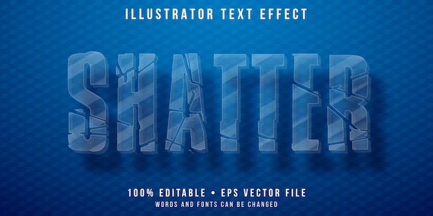 Editable text effect - shattered text style