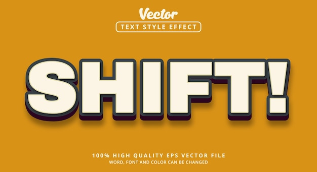 Editable text effect Shift text in cool white and blue color style