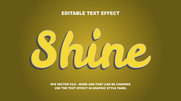 편집 가능한 텍스트 효과 Shine 3D 터 템플릿