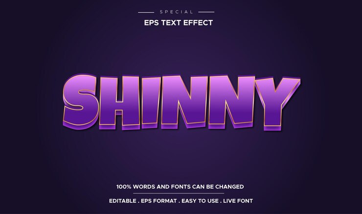 Vector editable text effect  shinny style