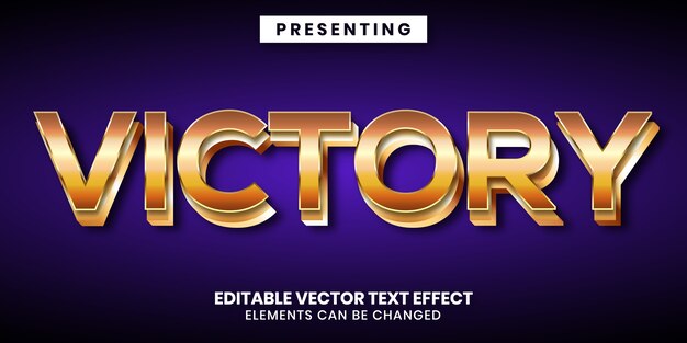 Editable text effect shiny gold style