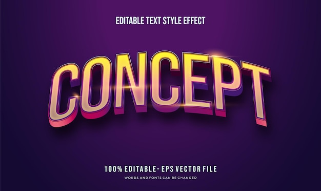 Vector editable text effect shiny gradient text style effect editable fonts vector files