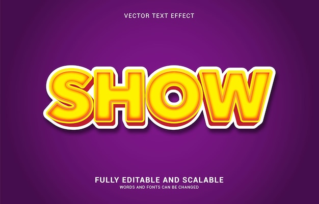 Editable text effect Show style can be use to make Title