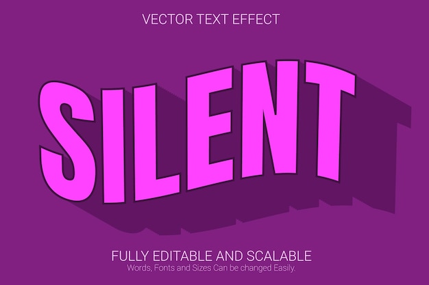 Editable text effect silent with pink color text style