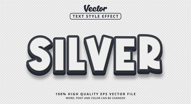 Editable text effect, silver text with silver color style