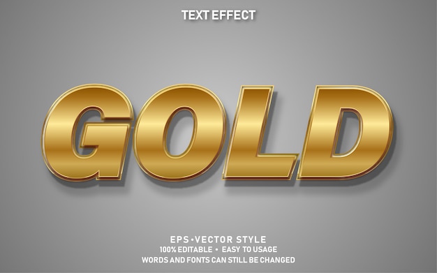 Редактируемый текстовый эффект simple gold