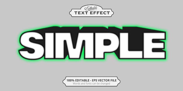 Vector editable text effect, simple text