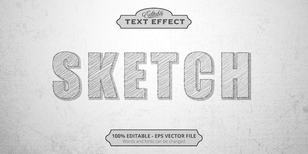 Editable text effect, sketch text