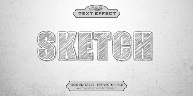 Editable text effect, sketch text