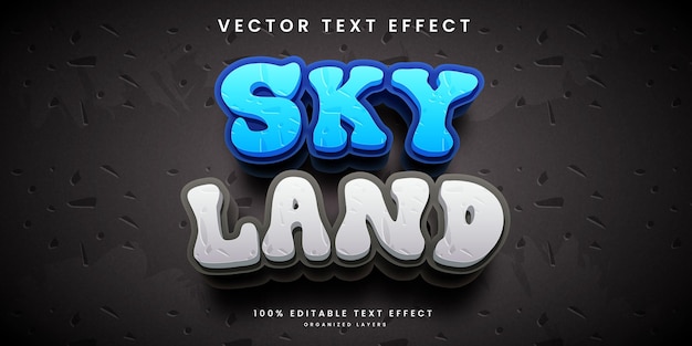 Editable text effect in skyland style premium vector