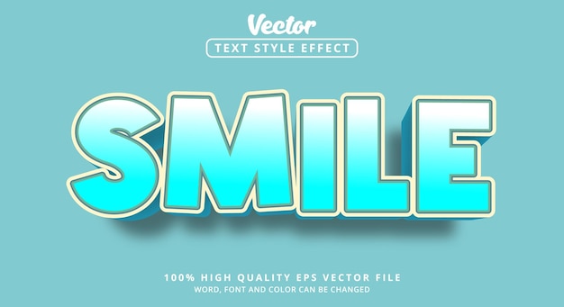 Editable text effect Smile text with colorful style and layered style