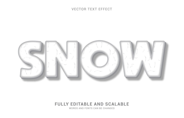 Editable text effect Snow style can be use to make Title