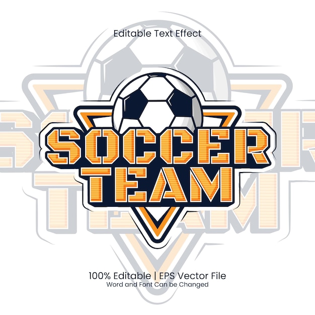 Editable text effect - soccer team yellow emblem logo vintage style