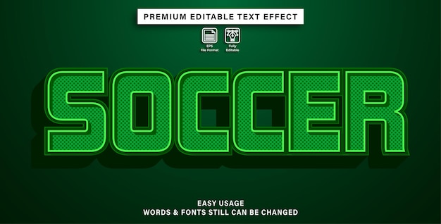 Editable text effect soccer