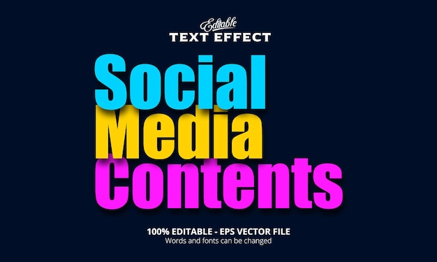 Editable text effect, Social Media text