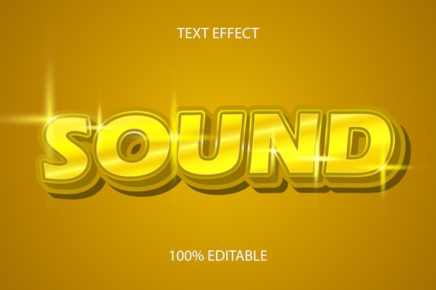 편집 가능한 텍스트 효과 Sound Color Gold