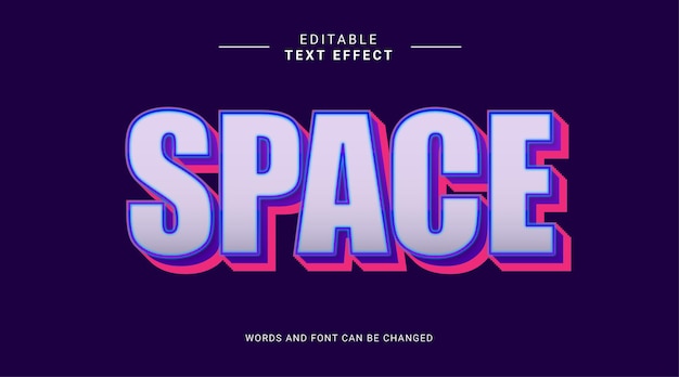 Editable text effect space blueviolet galaxy style