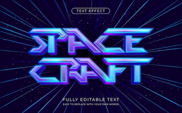 Editable text effect Space galaxy futuristic style