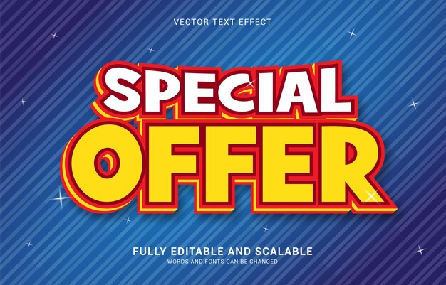 Vector editable text effect special offer style