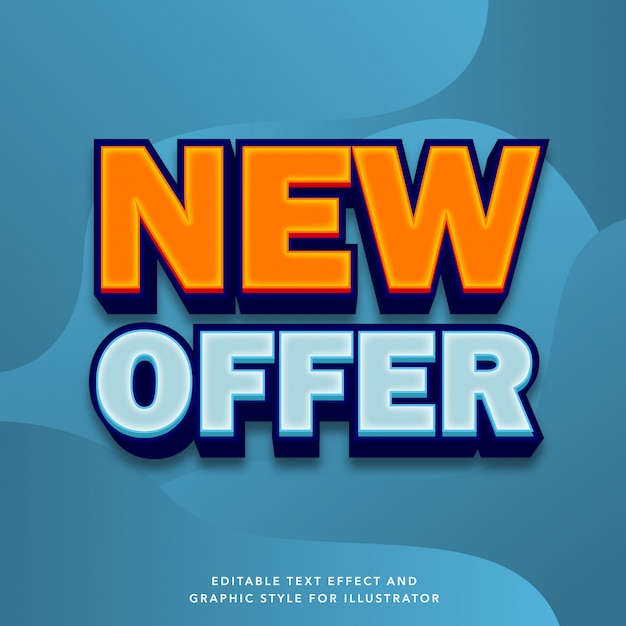 Editable text effect for special sale new offer label