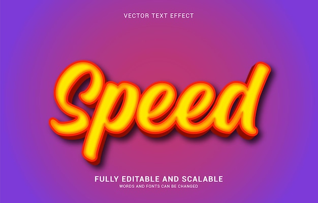 Editable text effect Speed style