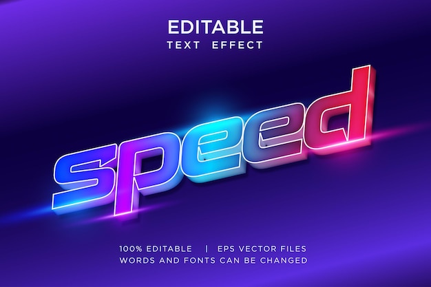 Editable text effect SPEED text effect