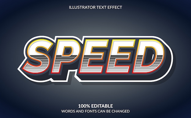 Editable text effect, speed text style