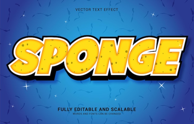 Vector editable text effect sponge style