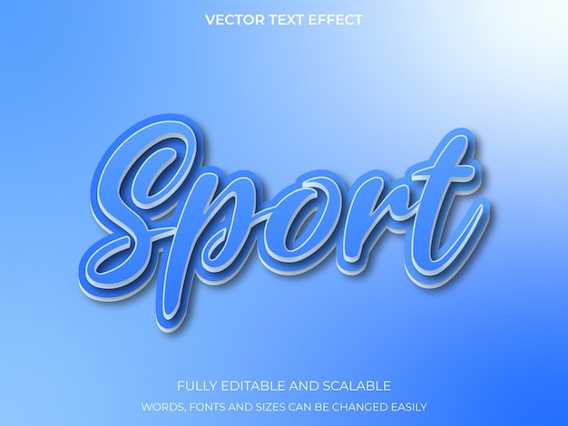 Editable text effect sport 3d font style