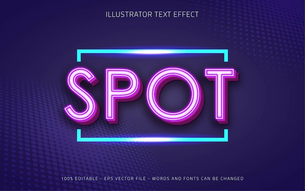 Effetto di testo modificabile, illustrazioni in stile spot