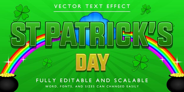 Vector editable text effect st patricks day template