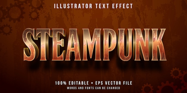 Editable text effect - steampunk metal style