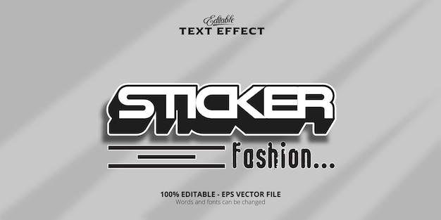 Vector editable text effect, sticker text