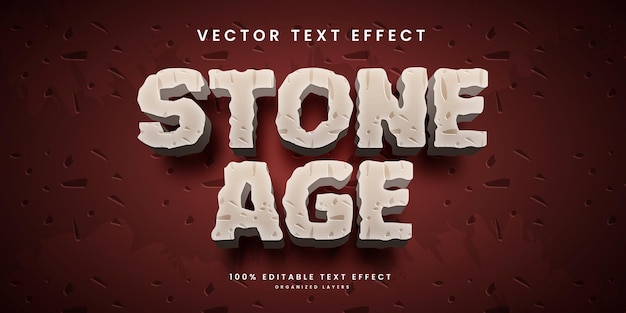 Vector editable text effect in stone age style premium vector