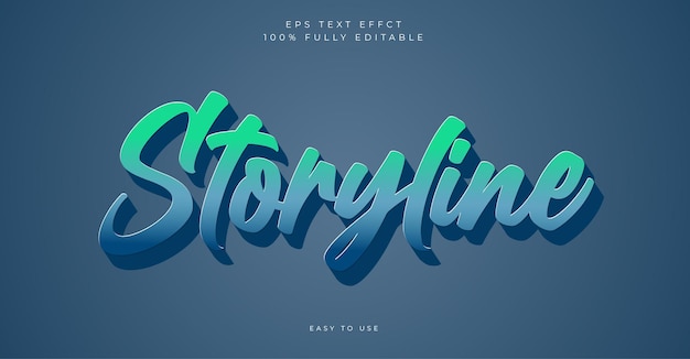 Vector editable text effect storyline with font minimal