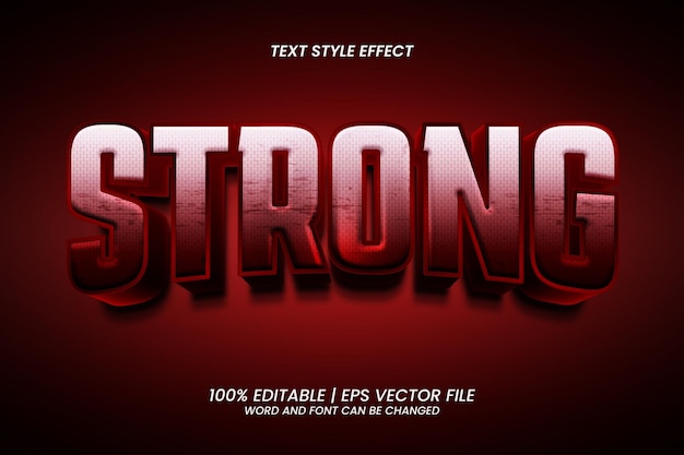 Editable text effect Strong 3D Game style