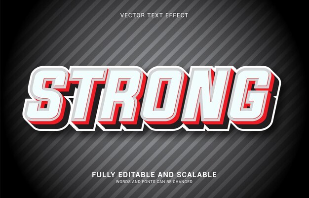 Vector editable text effect strong style