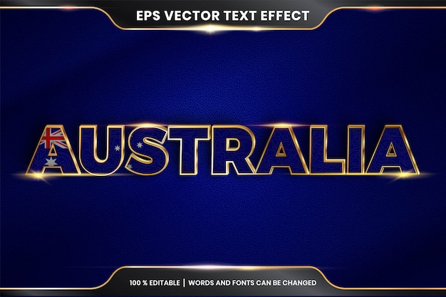 Editable text effect style - Australia with its national country flag